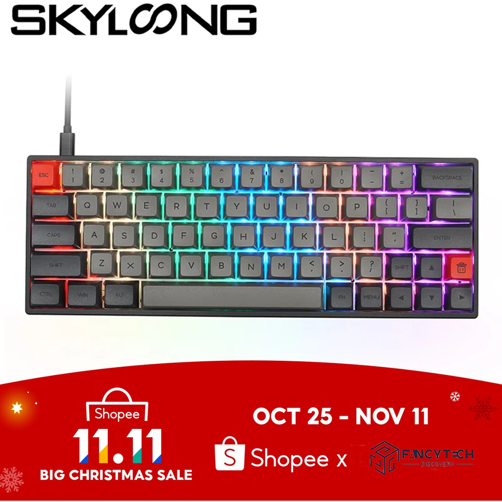 Epomaker SK64S คีย์บอร์ด gaming Skyloong 64Keys RGB Bluetooth Hotswappable Gateron Optical แกน Switc