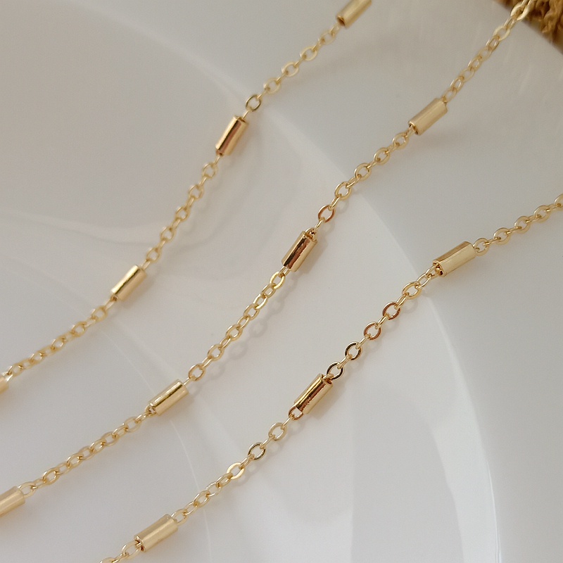 14K Gold-Clad สีการเก็บรักษาหลอด 0-Character Chain Partition สร้อยข้อมือสร้อยคอทําด้วยมือ DIY เครื่องประดับอุปกรณ์เสริมวัสดุ