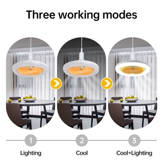 พัดลมติดเพดาน E27 Led 30W พร้อมไฟ สไตล์โมเดิร์น สําหรับห้องนอน ห้องนั่งเล่น