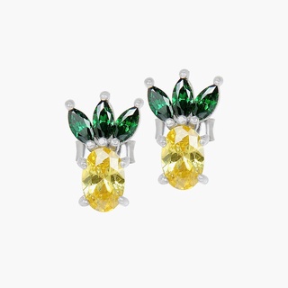 Moress Pineapple Earrings ต่างหูเงินแท้ประดับ CZ