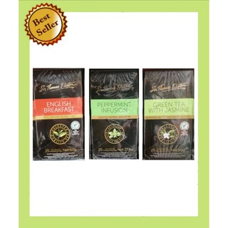 Sir Thimas​ J Lipton Tea​ ลิปตันชาผง​ เปปเปอร์มินต์​ กรีนที​ อิงลิช​ เบล็คฟาสต์ 1กล่อง​ มี​ 25​ ซอง