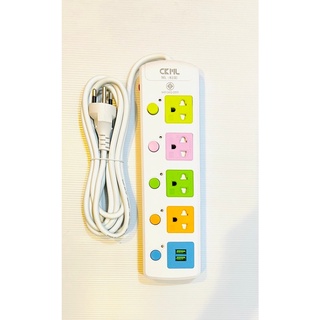 ปลั๊กราง 5 ช่อง CKML 815 (USB) พร้อมสวิตซ์เปิดปิดแต่ล่ะเต้าร…