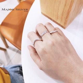 🎁 Solid bend ring : แหวนบิด เนื้อตัน 3 mm  /  แหวนเงินแท้ 92.5% แหวนแฟชั่น ดีไซน์โมเดิร์น  แหวนเงินแท้ 100  :  E-V-Ben3