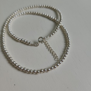 Me.phenomenal : silver bead 3 mm. necklace (silver925/เงินแท้925)