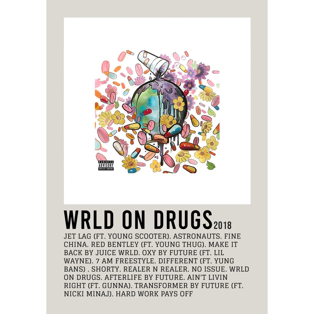 Aesthetic Poster Wall Wrld บน Drugs อัลบั้มโดย Juice Wrld rapper
