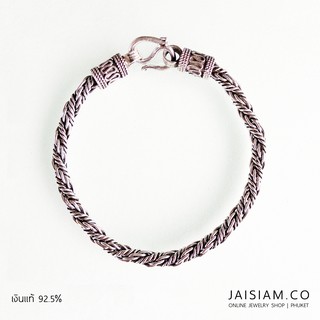 Jaisiam jewelry สร้อยข้อมือเงินแท้ รมดำ ยาว 8 นิ้ว รุ่น SB-8