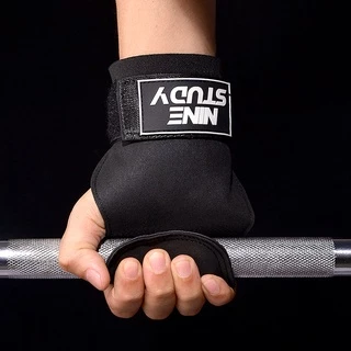 ถุงมือฟิตเนส STRAPS Leather Grip pads & Strap SKDK หนังกลับ สแต๊ป หนังวัว หนังแท้ รัดข้อมือ ถุงมือ เซพข้อ（1คู่）