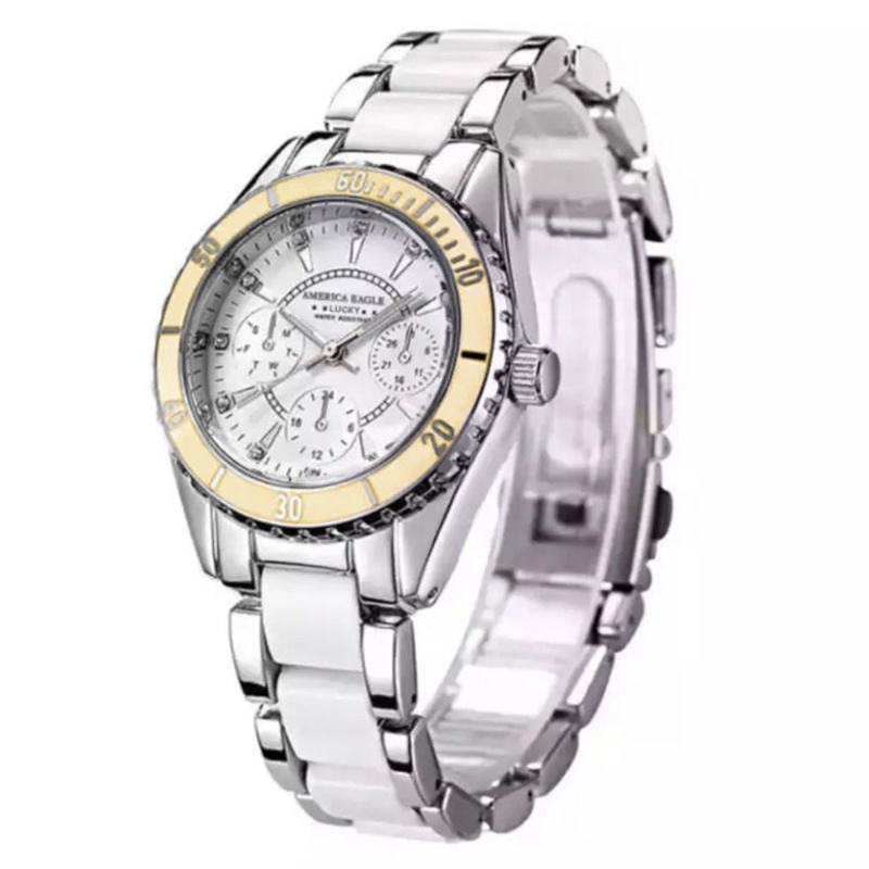 America Eagle นาฬิกาข้อมือผู้หญิง กันน้ำได้ รุ่น WP8111 (White) #1