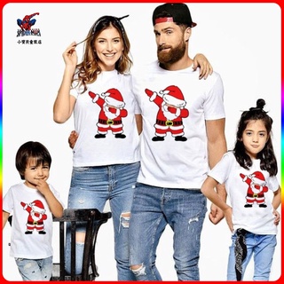 เสื้อยืดdabbing santa claus Merry Christmas Matching Family T Shirts Mommy Daddy Kids T Shirt Family Clothes  471