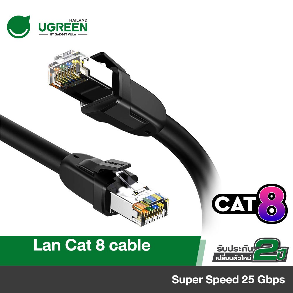 UGREEN สายแลน Cat8 Ethernet Patch Cable Gigabit RJ45 Network Wire Lan Cable