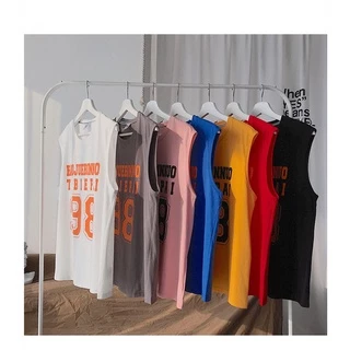 Men INS Fashion Tank Oversize 98 เสื้อกล้ามผู้ชาย เสื้อยืดผู้ชาย90 ลายอักษรสกีนมาใหม่