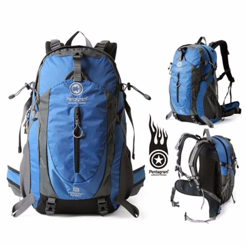 Flash Sale 1 ใบเท่านั้น! กระเป๋าเดินป่า กระเป๋าเดินป่า 50 ลิตร เป้เดินป่า Pentagram ขนาด 50L สีน้ำเง