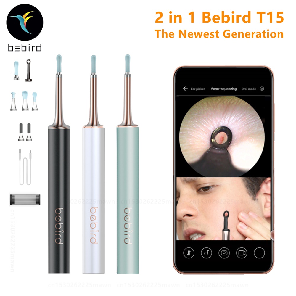 Bebird T15 Visual Ear Cleaner Health Care Minifit 2in1 สิวขี้ผึ้งเครื่องมือกําจัด HD1080P Otoscope I