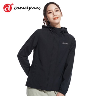 Cameljeans เสื้อแจ็กเก็ต ผ้าฟลีซ กันลม มีฮู้ด ให้ความอบอุ่น สําหรับผู้หญิง