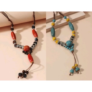 สร้อยคอ ลูกปัดเซรามิกสไตล์โบฮีเมียน Boho style necklaces