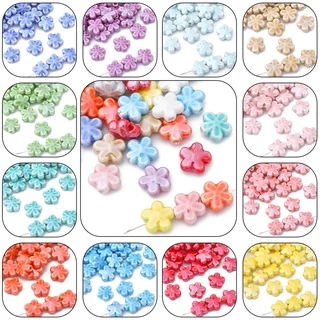 [12 มม.] จี้ลูกปัดเซรามิก รูปดอกไม้ห้ากลีบ diy สําหรับตกแต่งสร้อยคอ สร้อยข้อมือ