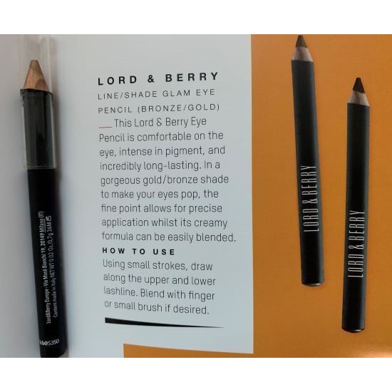Lord & Berry Glam Eye Pencil Sparkle - Bronze Gold 0.7 g
