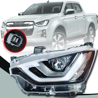 ไฟหน้ารถยนต์ พร้อมหลอดไฟLED รุ่นอีซูซุ ดีแม็ก ISUZU  D-MAX HILANDER ปี 19-20 LH