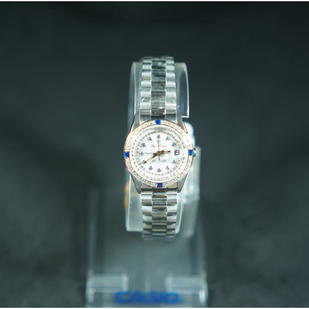 OP olym pianus sapphire นาฬิกาข้อมือผู้หญิง รุ่น T68322-403E เรือนเงิน (ของแท้ประกันศูนย์ 1 ปี )  NATEETONG