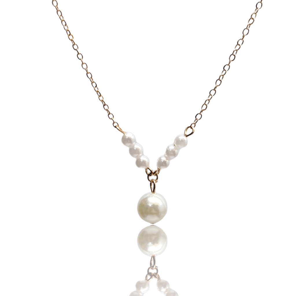 YWC 4572 เกาหลี simple Ins pearl สร้อยคอ clavicle chain สร้อยคอเกาหลีสไตล์Dimens珠锁项链 Rantai Mutiara骨