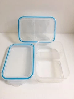 กล่องใส่อาหารแบ่ง 2 ช่อง เข้าไมโครเวฟได้ ฝาล็อค 4 ด้าน Snap Lock
