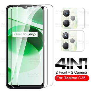 4in1 Camera Tempered Glass For Oppo Realme C35 Screen Protector Realmi Realmy C 35 35C On RealmeC35 Protective Film