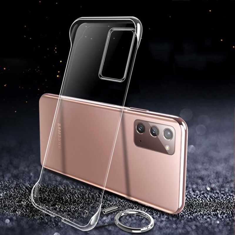 SAMSUNG Ultra Thin Frameless Clearเคสโทรศัพท์สําหรับSamsung Galaxy S23 S24 S25 Ultra S22 S21 S20 FE S10 S9 หมายเหตุ 20 22 Ultra 10 22 Plusฝาครอบโปร่งใสกรณีT01