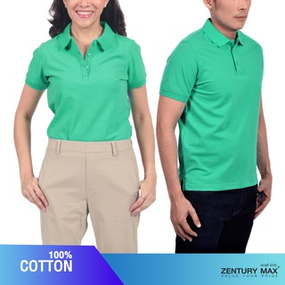 ZENTURY MAX เสื้อโปโล แขนสั้น เสื้อคู่ ชาย,หญิง สีพื้น 💥ผ้า Cotton 100%💥 LKP-3015 / MKP-3014-MNG สีเขียวมิ้นท์