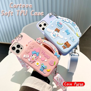 Samsung Galaxy A7 A9 2018 A8+ A6+ J8 J4+ J6+ A8 A6 J4 J6 plus J2 J7 prime J5 J3 Pro เคสโทรศัพท์ Soft TPU Case เคสป้องกัน Cartoon Cute Cinnamoroll Melody Coin Purse Silicone Cover เปลือกการ์ตูน