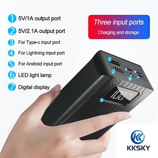 Powerbank 20000 mah แท้ fast charge พาว์เวอร์แบงค์ 100% LCD With Flash Light USB แบตสํารอง ชาร์จเร็ว พาเวอร์แบงค์ ของแทั