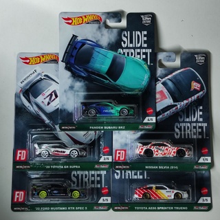 hotwheels slide street ล้อยางท้องเหล็ก set 5 คัน