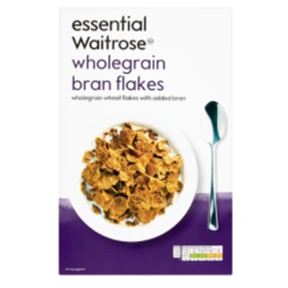 Essential Waitrose Wholegrain Bran Flakes 750g.เวทโทรสเอสเซนเชียลแบรนเฟลกส์ 750กรัม อาหารเช้า ขนม สลัด