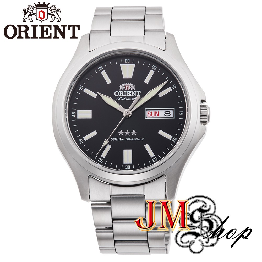 Orient Three Star Automatic นาฬิกาข้อมือผู้ชาย สายสแตนเลส รุ่น RA-AB0F07B (หน้าปัดสีดำ)
