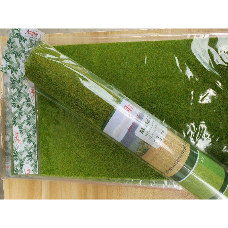 แผ่นหญ้าเทียมละเอียดสำหรับงานตัดโมเดล Model grass mat มีขนาด 60×90ซม  และA4(20×30ซม.)