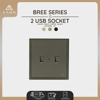 2 USB Socket (SAHN) เต้ารับ USB 2 ช่อง รุ่น Bree Series (B12) ดีไซน์สวยงาม และทันสมัย