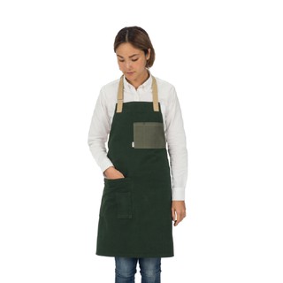 Han&amp;Co.PEBBLE APRON Pine Green ผ้ากันเปื้อนคล้องคอรุ่นPEBBLE สีเขียวเข้ม