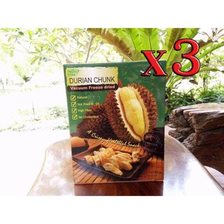 Nature Vita Durian Chunk Vacuumm Freeze Dried, No Cholesterol, High Fiber and Natural material 100 g. 3 boxes