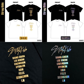 🍙เสื้อ Stray Kids  💿Hologram🏅Gold 🟢NEON GREEN