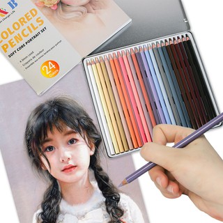 ชุดดินสอสี 24 สี สําหรับวาดภาพ ระบายสี