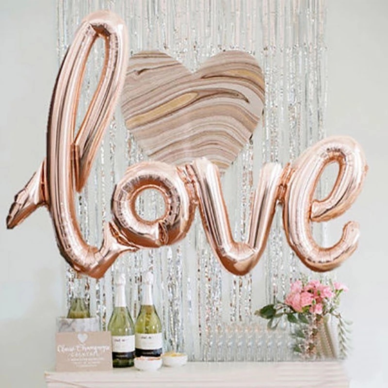 Balloons 11 บาท ลูกโป่งฟอยล์ รูปตัวอักษร LOVE ขนาด 108 ซม. สําหรับตกแต่งปาร์ตี้วันเกิด งานแต่งงาน วันวาเลนไทน์ Home & Living