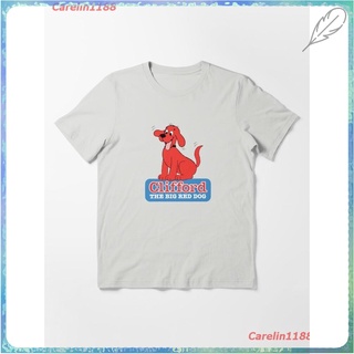 2022 Clifford The Big Red Dog Essential T-Shirt ผู้หญิง ดพิมพ์ลาย ดผ้าเด้ง คอกลม cotton แฟชั่น sale Unisex