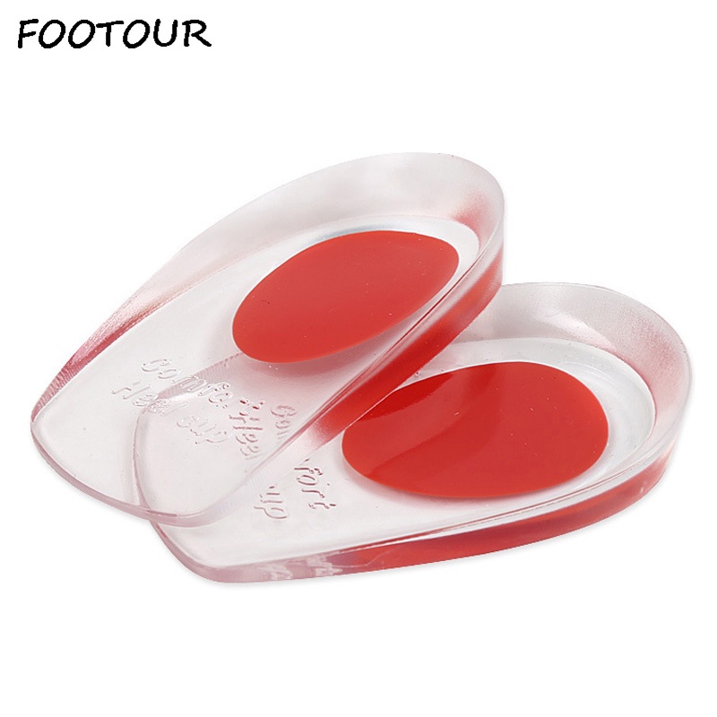 FOOTOUR Soft Silicone Gel Insoles for Heel Spurs Pain Heel Cup Shoes Inserts Height Increase Insole Massaging Care Heel