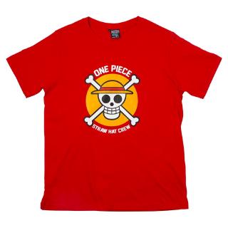 คอตต้อนคอกลมRed One Piece T-shirt No.277 (เสื้อยืดวันพีซ สีแดง No.277)S-5XL