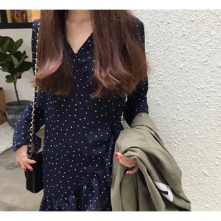 พร้อมส่ง✨Korea dress Polka dot 🇰🇷