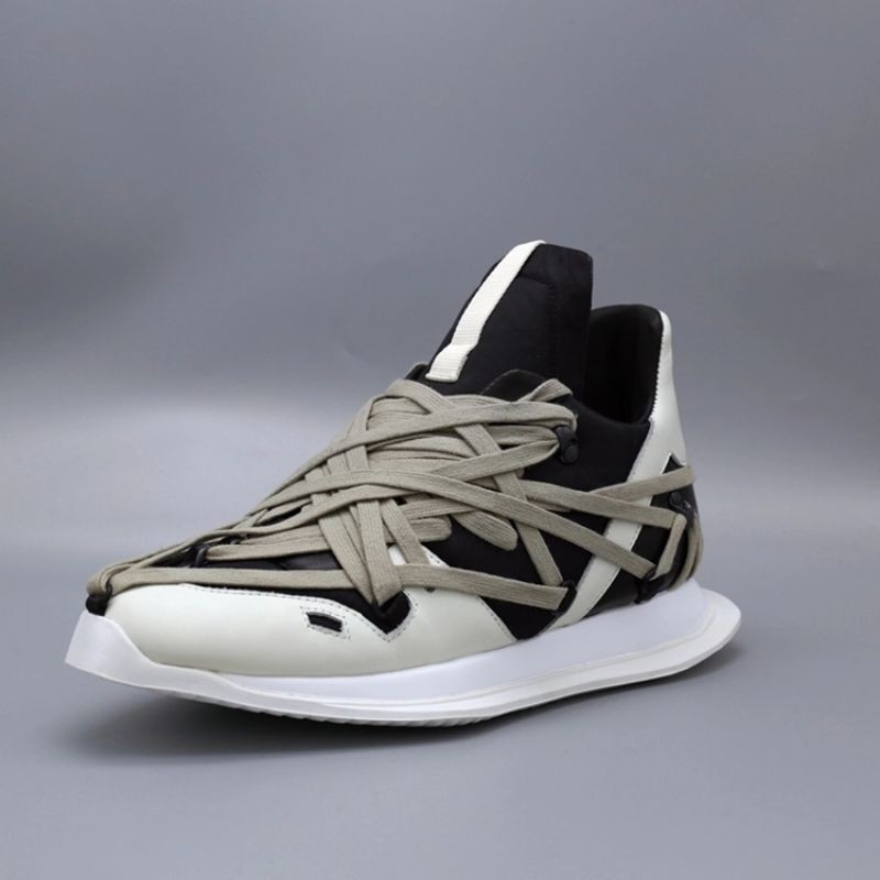 RICK OWENS dark series 20SS leather strap structure woven design OWENS heavy industry high street RO low-top men's shoes