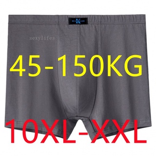 Sexylifes กางเกงบ็อกเซอร์ ผ้าฝ้าย ระบายอากาศ สีพื้น พลัสไซซ์ 10XL-XL สําหรับผู้ชาย