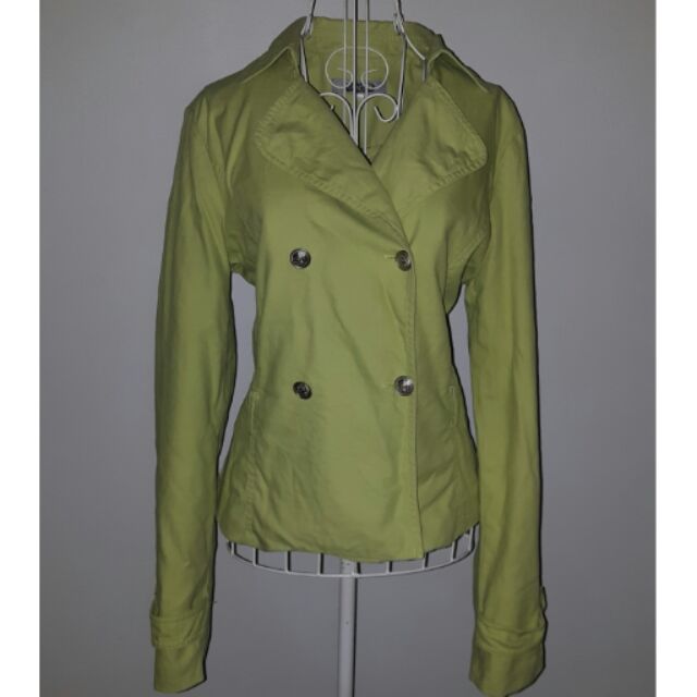 เสื้อแจ็คเก็ต กันหนาว สีเขียวอ่อน ผ้ายีนส์