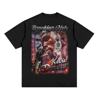 เสื้อยืดผ้าฝ้าย เสื้อยืดแขนสั้น ผ้าฝ้าย ทรงหลวม ลาย NBA Kevin Durant สไตล์ฮิปฮอป S-4XL