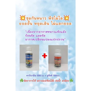 สารกันหนาว พืชไม่โต หยุดโตยอดอั้น หยุดเดิน ใบเหลือง ไม่แตกยอดสูตรคลายเครียด หนาว แล้ง ร้อนจัดแดดจัด ชุดคู่ได้น้ำ 600ลิตร