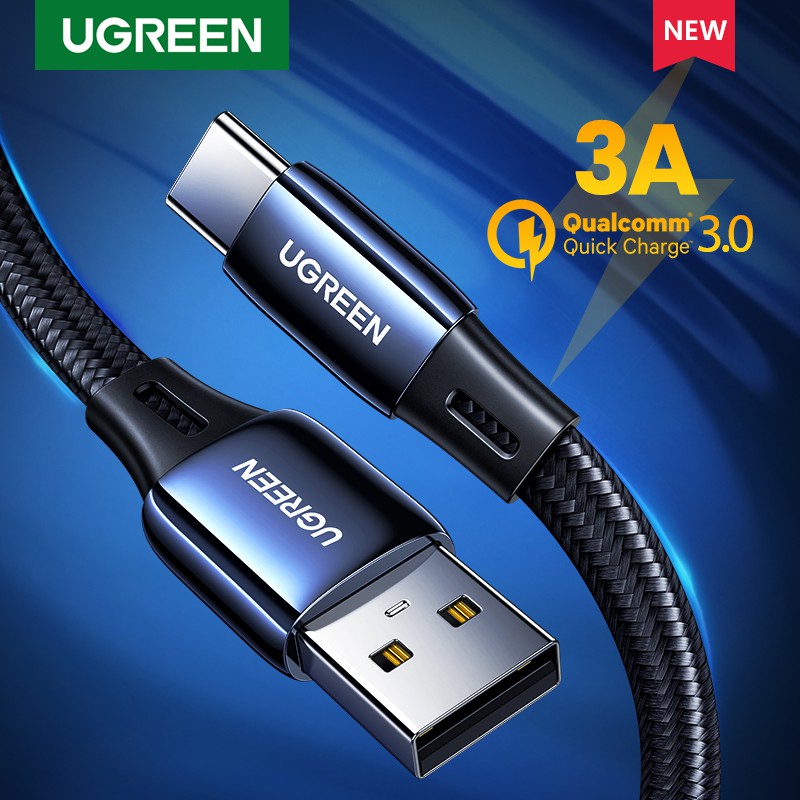 UGREEN สายชาร์จ USB A Type C 5V 3A โลหะผสมสังกะสี ชาร์จเร็ว สําหรับ Samsung Galaxy S20 S10 Note 9